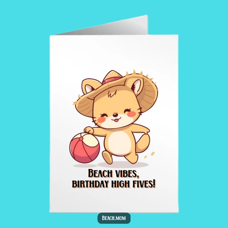 Funny Free Printable Birthday Card: Animal Beach Fun - Downloadable Gift!