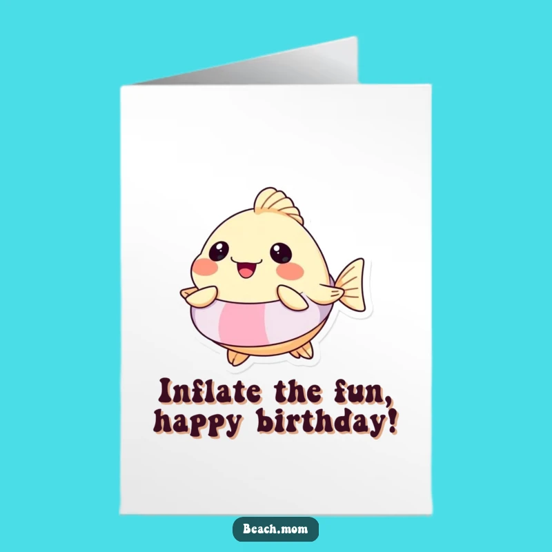 Free Printable Birthday Card: Joyful Pufferfish, Funny Inflated Downloadable Gift