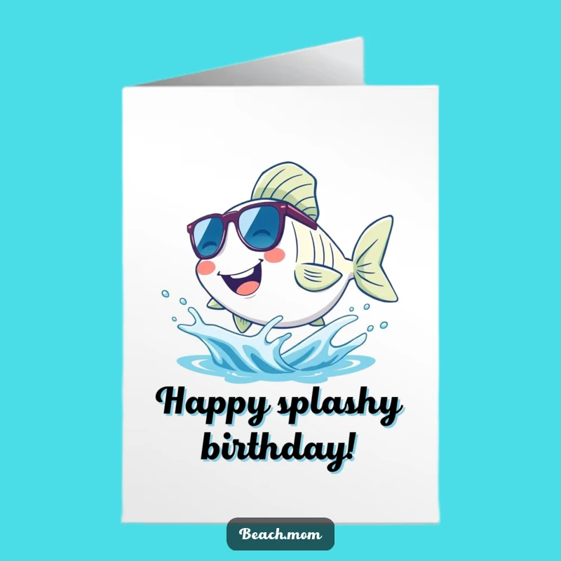 Free Printable Cool Fish Birthday Card - Tropical Funny Downloadable Gift for Beach Lovers