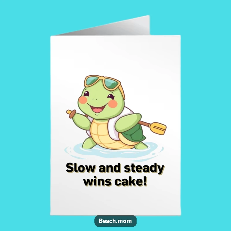 Free Printable Turtle Birthday Card: Floatie Fun Greeting for a Joyful Celebration