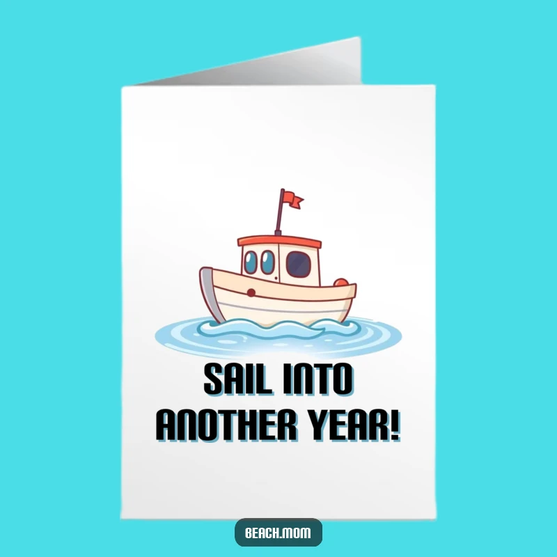 Free Printable Birthday Card: Bobbing Boat Wishes Downloadable Gift