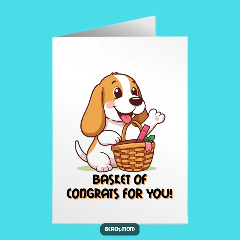 Delightsome Free Printable Basset Hound Congrats Card: Picnic Joy Downloadable Gift