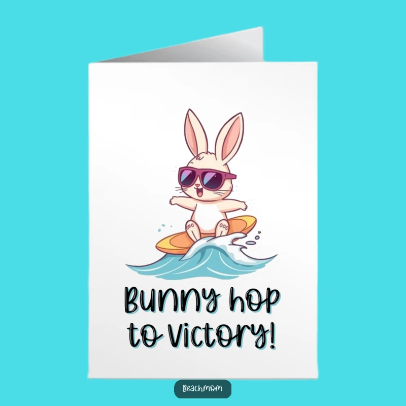 Free Printable Surfing Bunny Congrats Card: Funny Animal Downloadable Gift