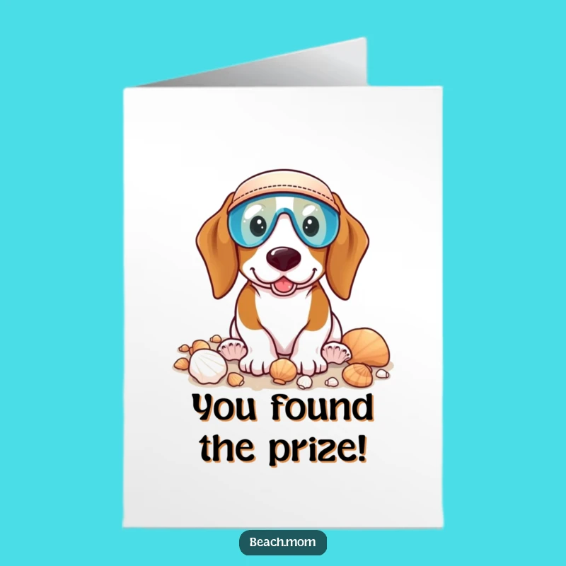 Free Printable Congrats Card: Funny Basset Hound Shell Collector Downloadable Gift