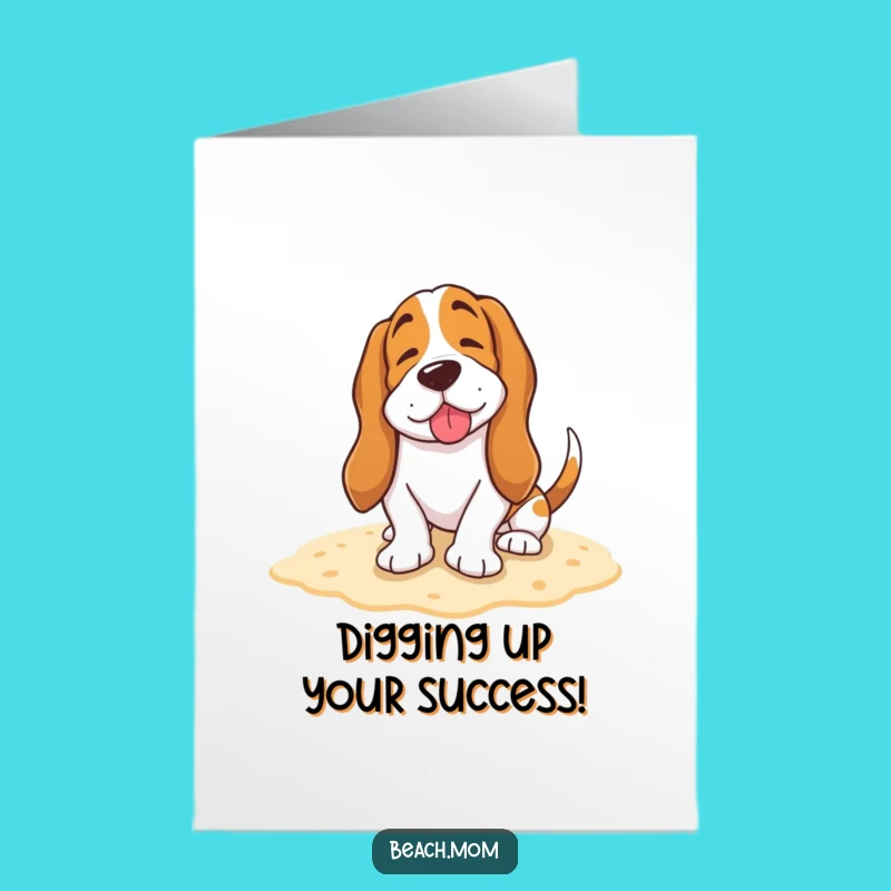 Free Printable Congrats Card: Relaxed Basset Hound Sighing, Contentment DIY