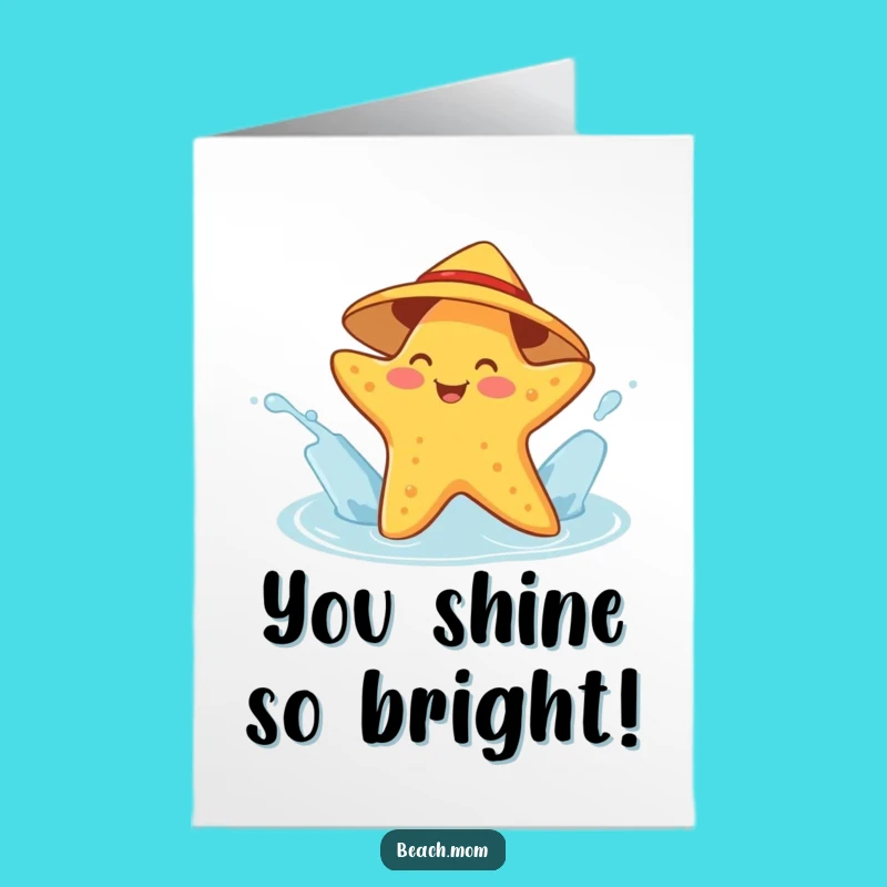 Free Printable Congrats Card: Starfish Splash, Humorous Downloadable Gift