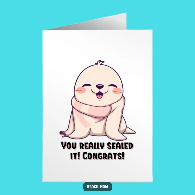 Free Printable Congrats Card: Winking Seal Says You Did It - DIY Download