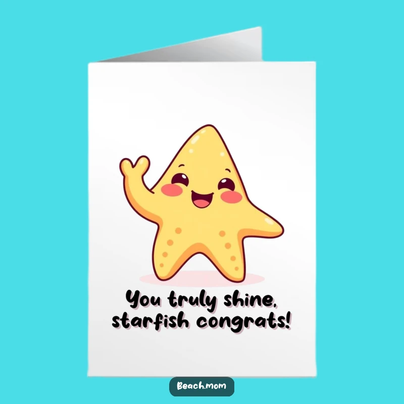 Free Printable Starfish Congrats Card: Waving Success with this Downloadable