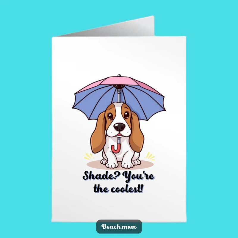 Free Printable Congrats Card: Funny Basset Hound Shade Seeker Downloadable Gift