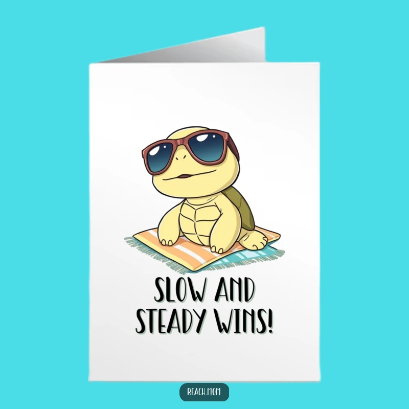 Free Printable Turtle Congrats Card: Funny Lounger Downloadable Gift