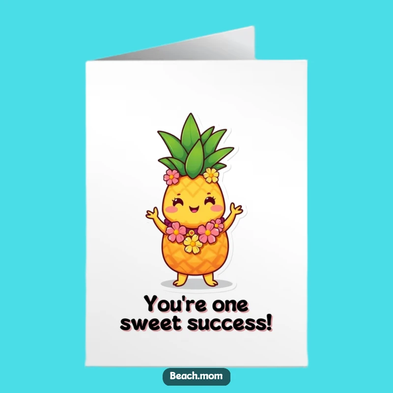 Free Printable Congrats Card: Hula Pineapple Celebration Downloadable Gift