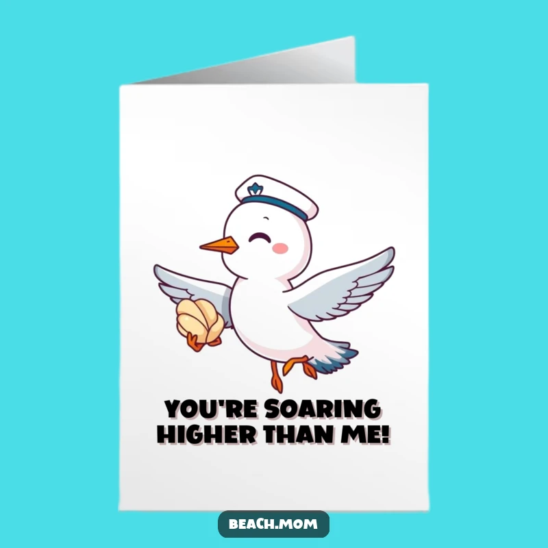 Free Printable Congrats Card: Seagull Sailor Achievement Downloadable Gift