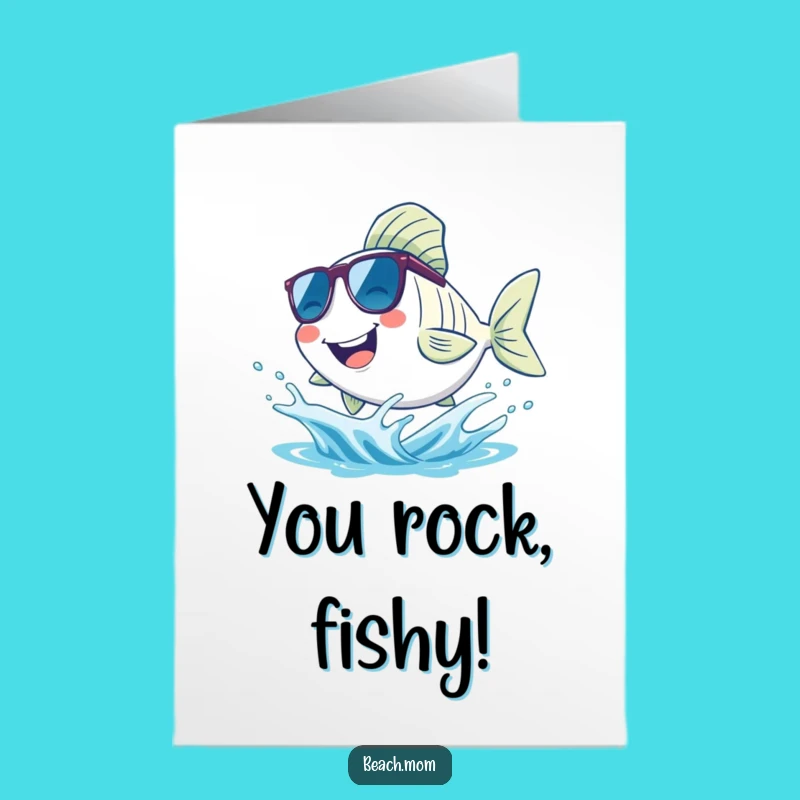 Free Printable Cool Fish Congrats Card - Fun Sunny Downloadable Gift for Achievements