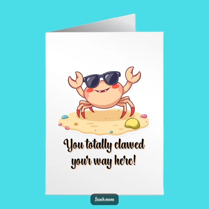 Free Printable Congrats Card: Funny Crab Sunglasses Achievement Downloadable Gift
