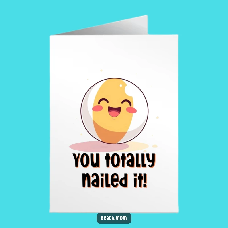 Free Printable Beach Ball Card: Joyful Bounce Congratulations for Sunny Days