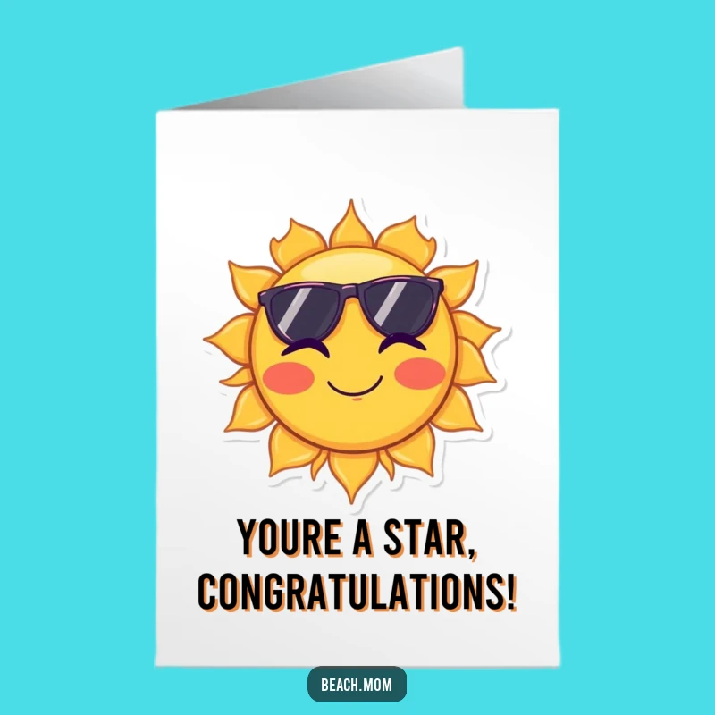 Free Printable Sunny Congrats Card: Wink of Success, Funny Downloadable Gift