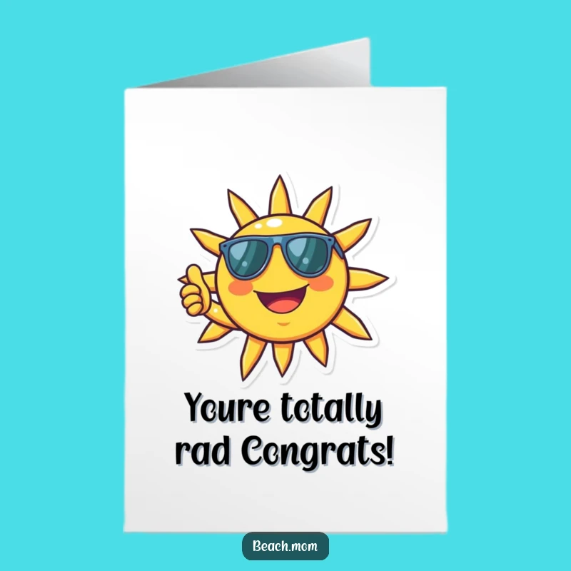 Free Printable Congrats Card: Cool Sun Thumbs Up, Funny Downloadable Sunny Success!