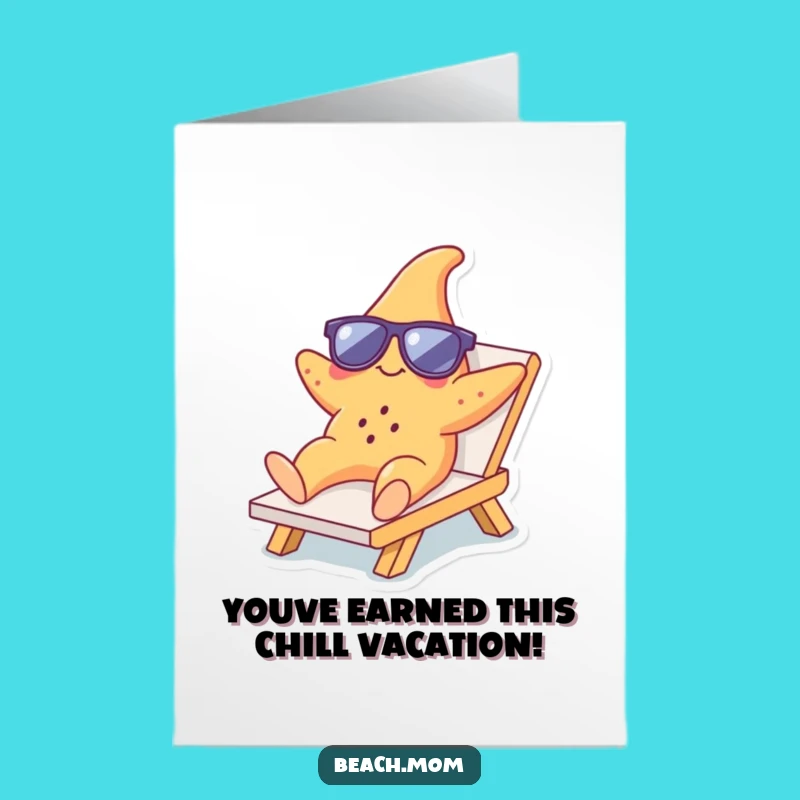 Free Printable Congrats Card: Starfish Relaxing, Funny Downloadable Message of Success