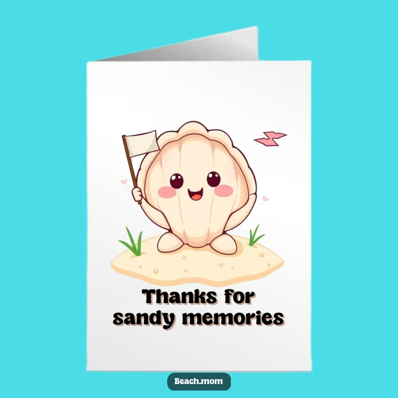 Free Printable Seashell Thank You Card: Funny Flag Holder Downloadable Gift