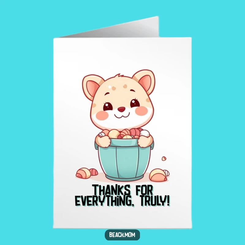 Free Printable Thank You Card: Animal's Beach Treasures - Downloadable!