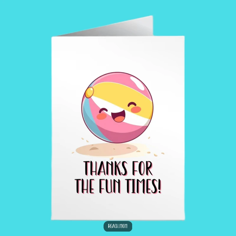 Free Printable Thank You Card: Beach Ball Bounce Thank You Downloadable Gift