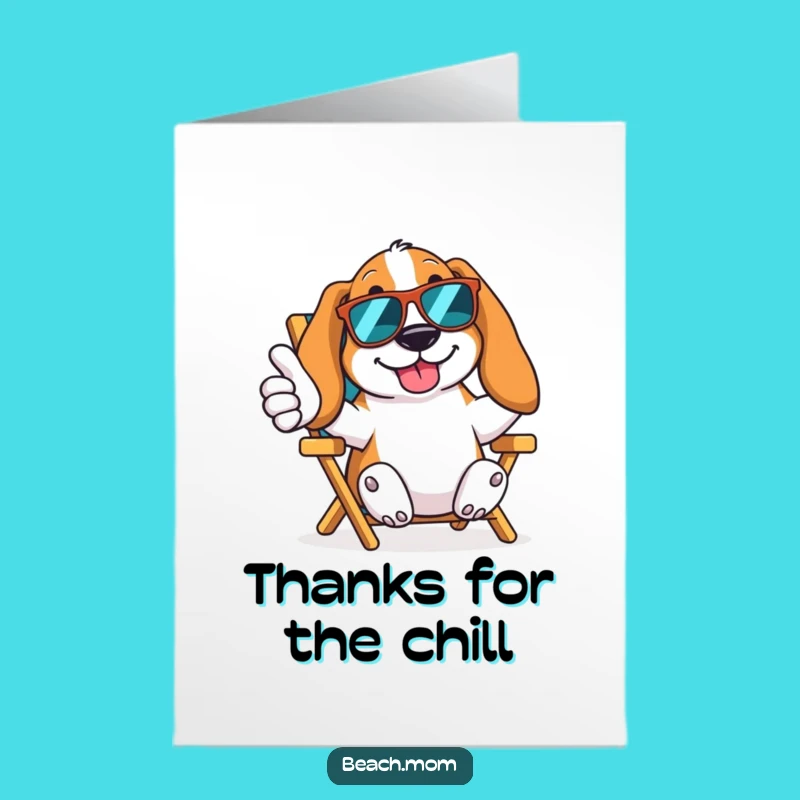 Free Printable Thank You Card: Chill Basset Hound Thumbs Up, Grateful Doggy Gift
