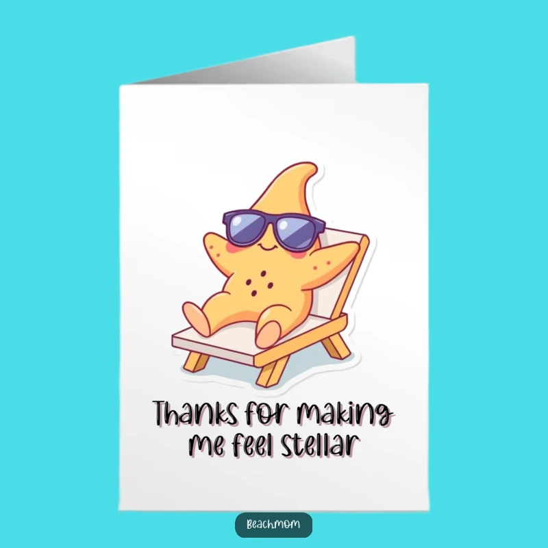 Free Printable Thank You Card: Chill Starfish, Funny Downloadable Gratitude Gift