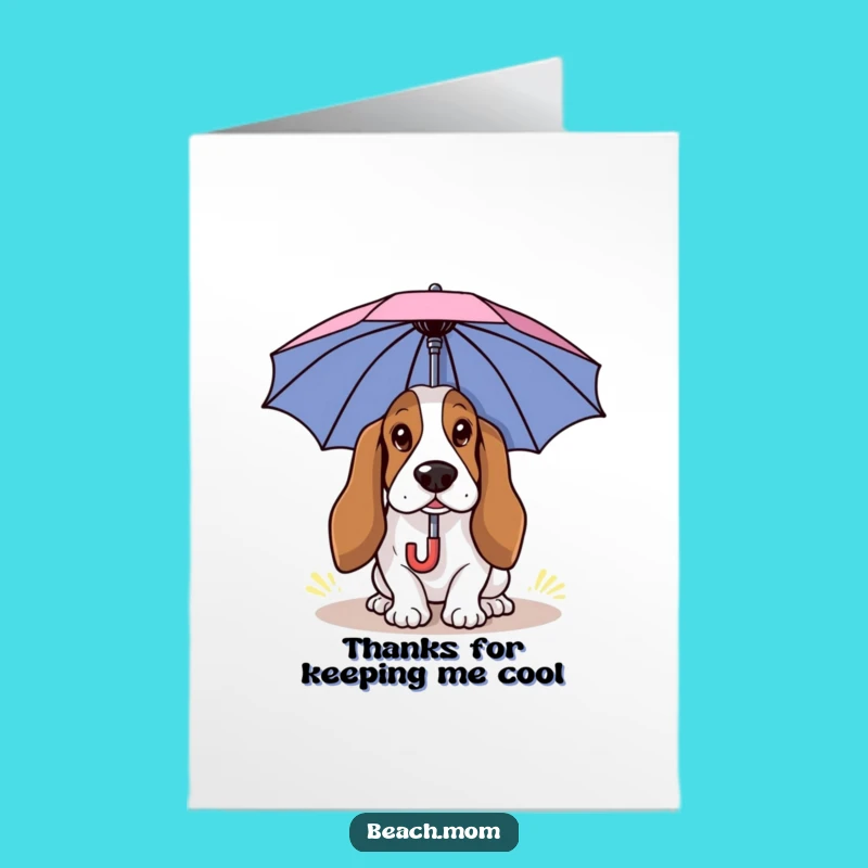 Free Printable Thank You Card: Funny Basset Hound Shade Master Downloadable