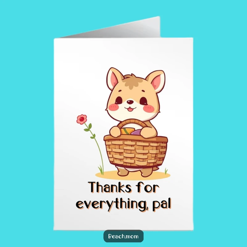 Free Printable Thank You Card: Grateful Picnic Animal, Funny Downloadable Gift for Appreciation!