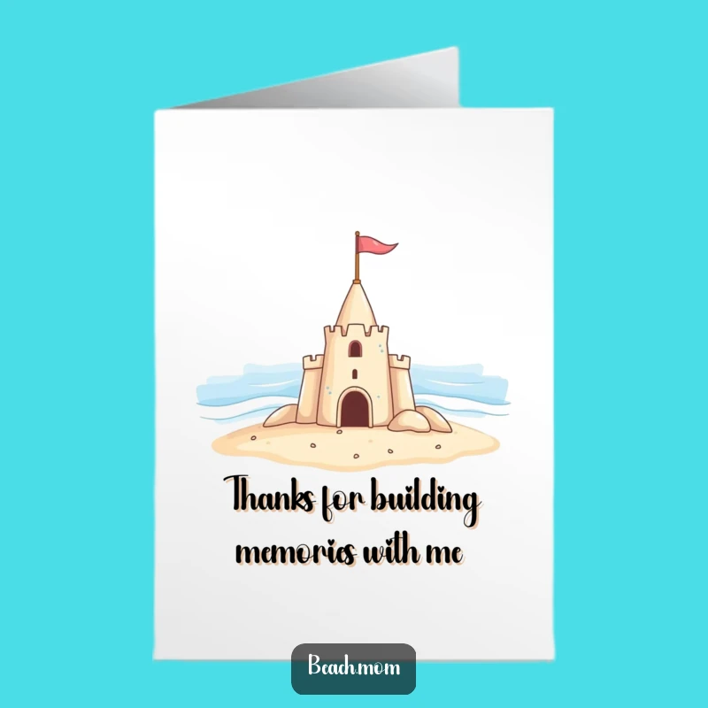Free Printable Thank You Card: Sandcastle Salutes Ocean Funny Downloadable Gift
