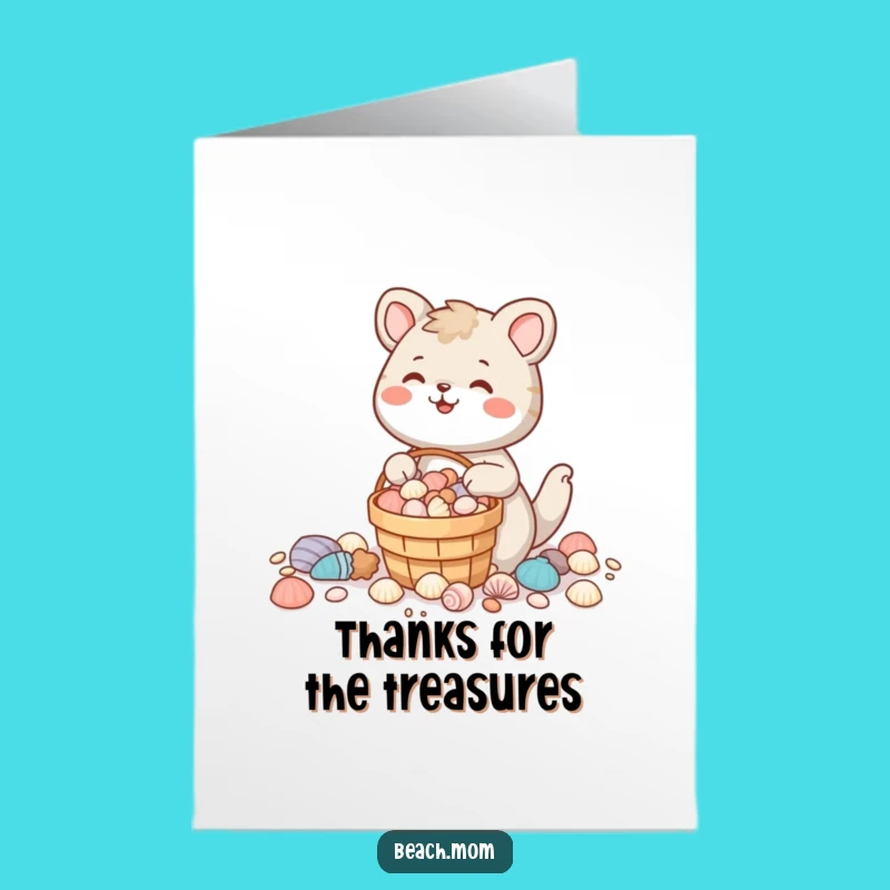 Free Printable Thank You Card: Seashell Gratitude Animal, Funny Downloadable Gift for Appreciation!
