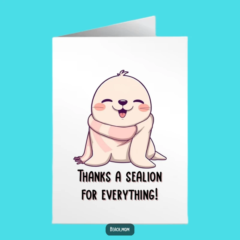 Free Printable Thank You Card: Winking Seal Expresses Gratitude - Print at Home Fun