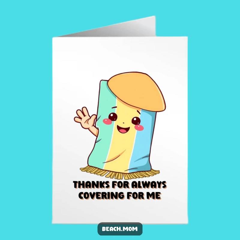 Free Printable Thank You Card: Happy Towel Smile Appreciative Downloadable Gift