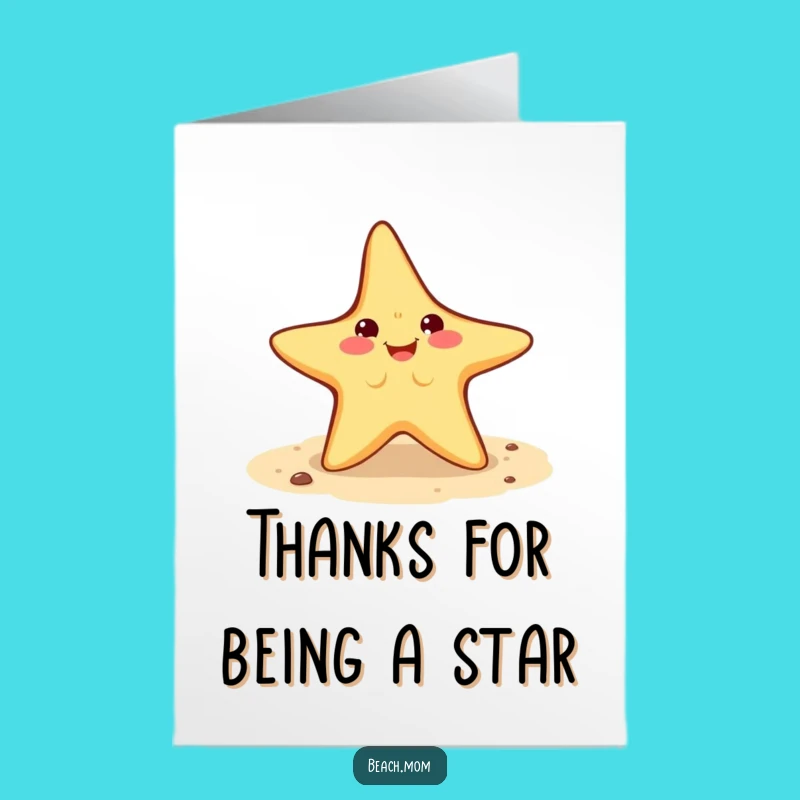 Starfish Thank You Card Free Printable: Cartwheeling Character Appreciation Download