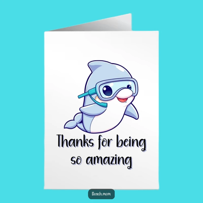 Free Printable Thank You Card: Snappy Dolphin, Funny Downloadable Gratitude Greeting