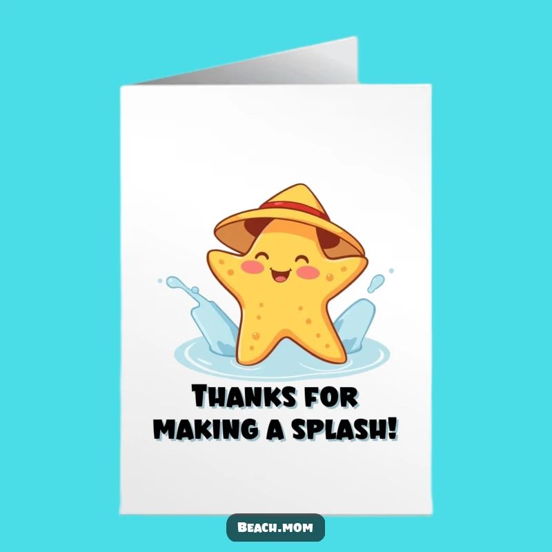 Free Printable Thank You Card: Starfish Splash, Funny Downloadable Gift