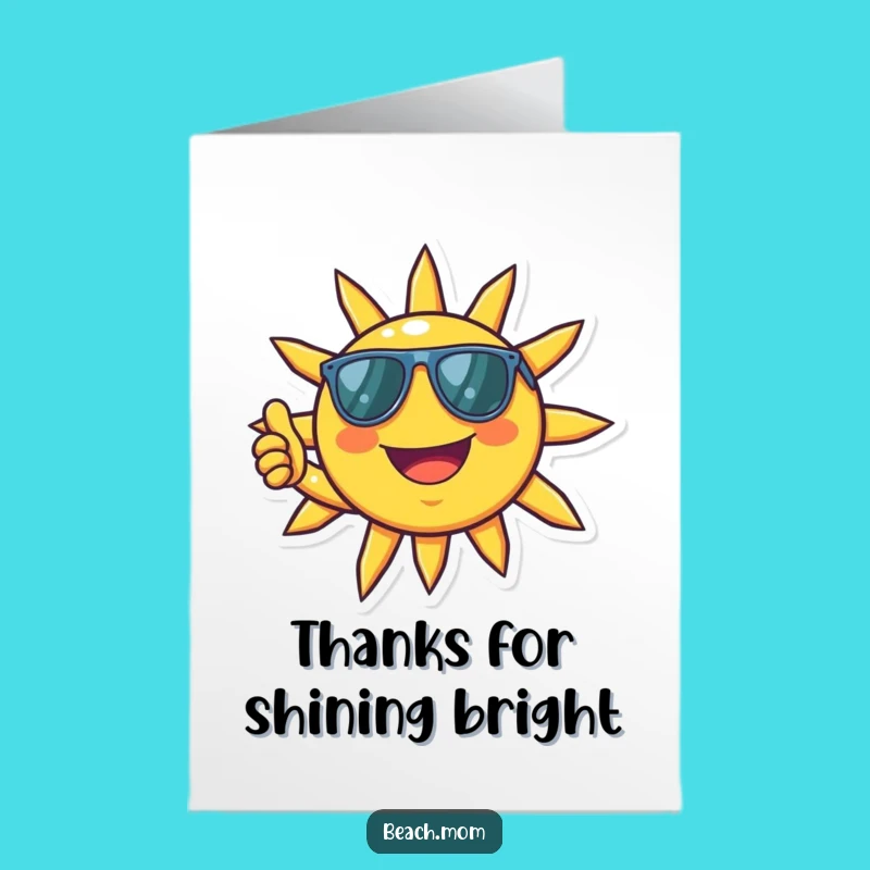 Free Printable Thank You Card: Cool Sun Thumbs Up, Downloadable Sunny Thanks!