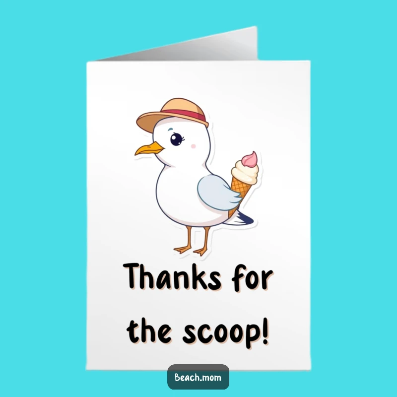 Free Printable Thank You Card: Seagull Ice Cream Treat - Funny Downloadable