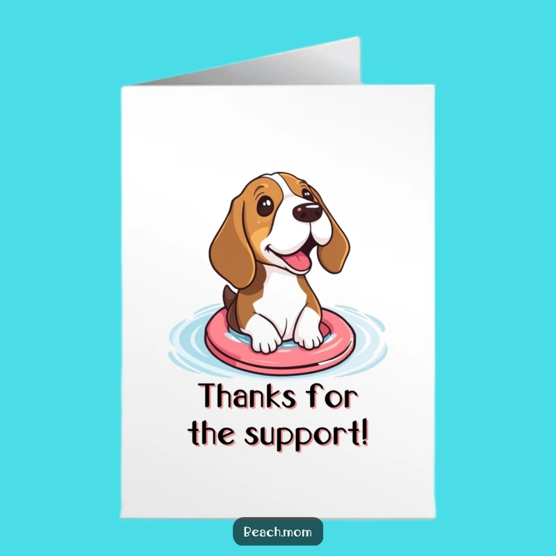 Free Printable Thank You Card: Basset Hound Floaties - Humorous Downloadable Gift