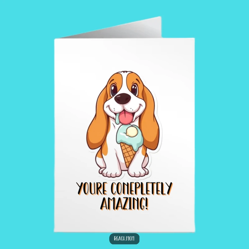 Delightful Free Printable Basset Hound Thank You Card: Ice Cream Thank You Gift