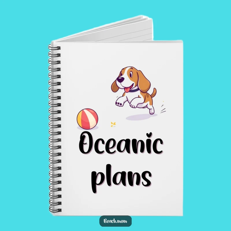 Funny Basset Hound Beach Notebook - Jot Down Sunny Ideas