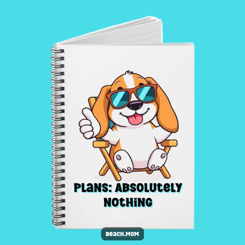 Funny Basset Hound Cool Notes Notebook - Beach Dog Journal