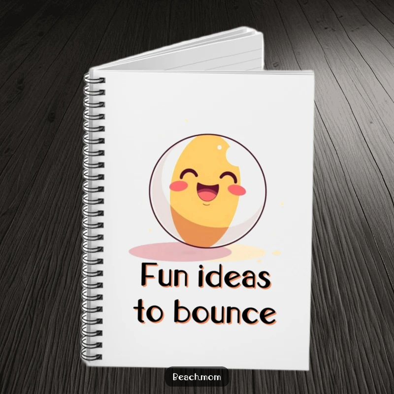 Funny Beach Ball Notebook: A smiling beach ball bounces joyfully on sand, inspiring funny notes and bright ideas.