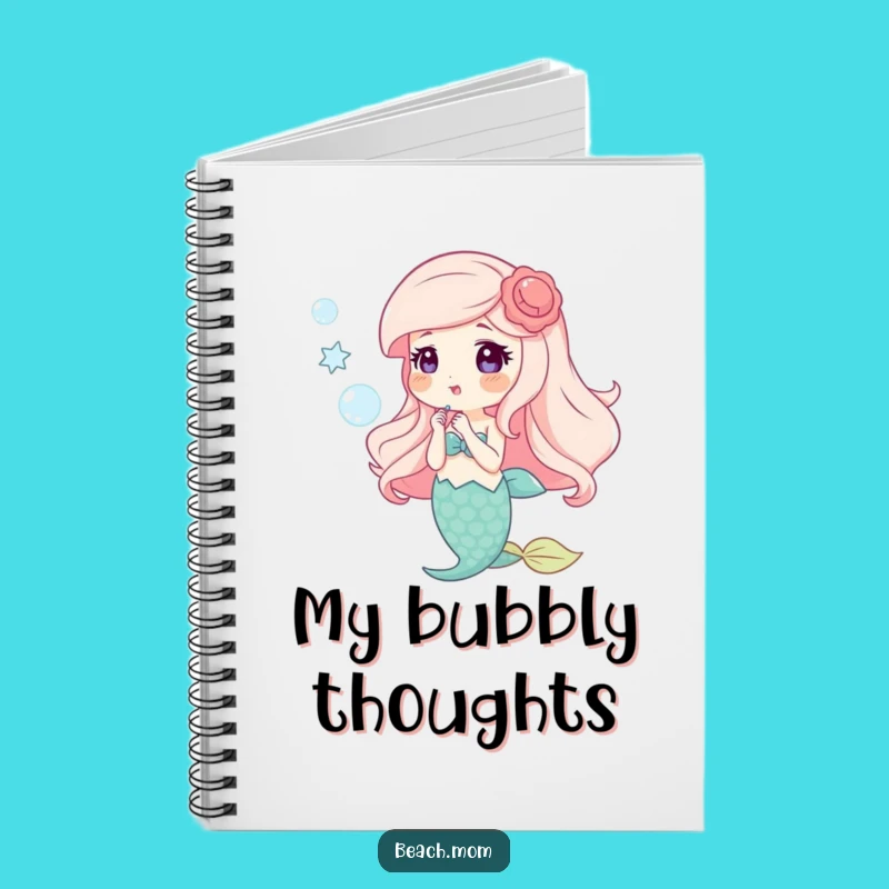 Funny Happy Mermaid Bubbles Notebook - Whimsical Sea Journal!