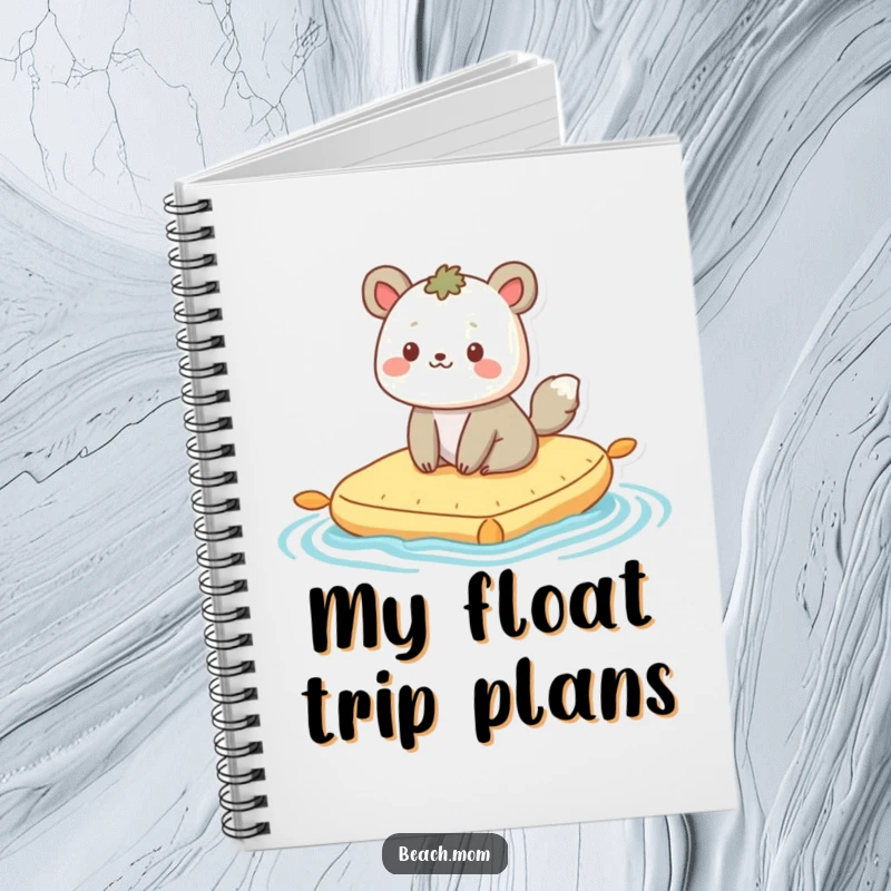 Funny notebook: A contented animal character happily bobs on a raft, ready to hold all your brilliant ideas.