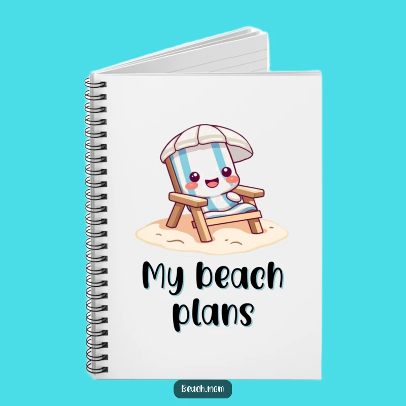 Funny Beach Chair Notebook - Relaxed Cartoon Journal for Sunny Ideas