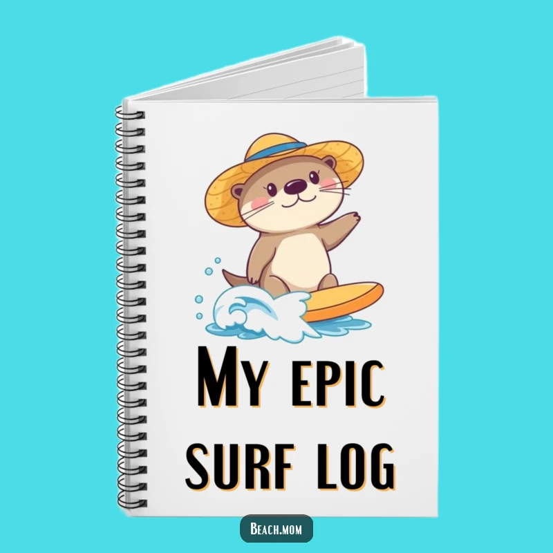 Funny Surfing Sea Otter Notebook: Sun Hat Waves - Jot Down Fun Funny Gift