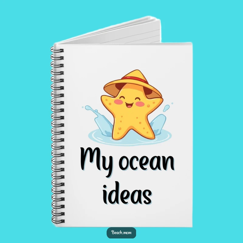 Funny Starfish Sunhat Splashing Notebook - Jot Down Your Playful Ideas