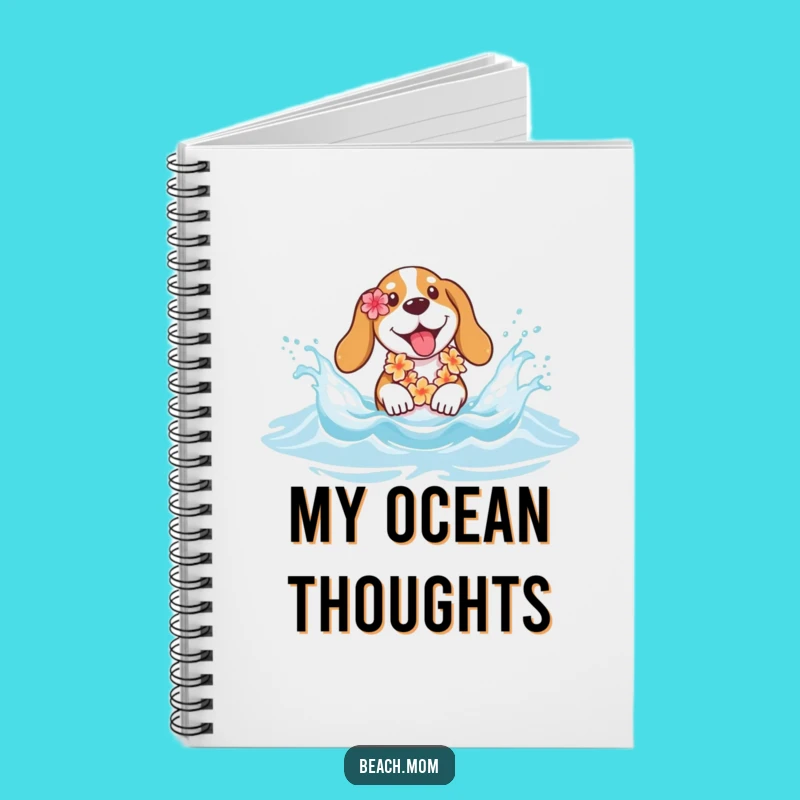 Funny Basset Hound Lei Splash Notebook - Jot Down Fun Beach Ideas Gift