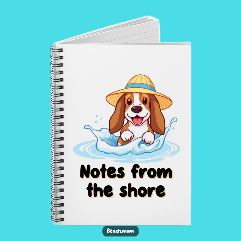 Funny Basset Hound Splash Notebook - Joyful Dog Journal for Notes